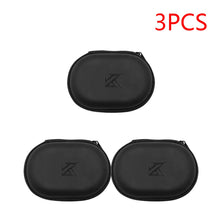 1-20PCS KZ Earphones Oval Storage Bag Wired Headphones PU Zipper
