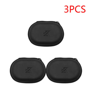 1-20PCS KZ Earphones Oval Storage Bag Wired Headphones PU Zipper