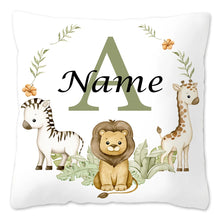 Animal with Name Pillow Case Personalized Pillow Dust Cover Bedroom Kids Wild Party Decoration Pillowcase Birthday Children Gift