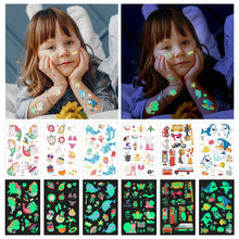 10Sheets Luminous Tattoo Anime Stickers Toys Children Body Art
