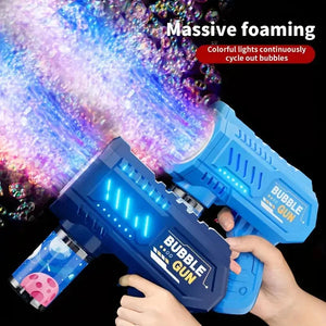 10 Holes Kids Bubble Gun Toys Rocket Soap Bubbles Machine Gun Shape