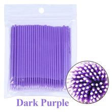 100Pcs Eyelash Cleaning Brush Lash Extension Micro Cotton Swab