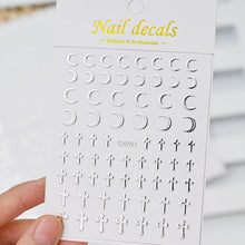 6 Sheets Metal Silver Nail Stickers Metallic 3D Star Nail Art Stickers