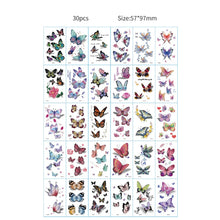 30pcs Temporary Tattoos for Children Unicorn Mermaid Car Fruit Cartoon