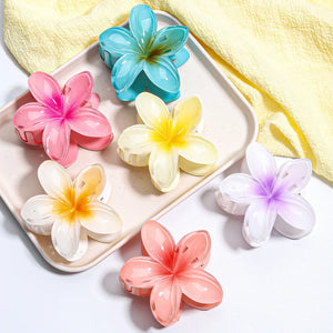 8cm Boho Gradient Large Flower Acrylic Hair Clip for Women Sweet Hair
