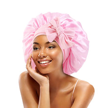 New Satin Solid Sleeping Hat With Stretchy Tie Band Elastic For Women