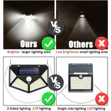 1/2/4/6Pcs 100 LED Wall Lights Outdoor Solar Lamp PIR Motion Sensor