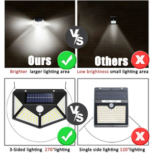 1/2/4/6Pcs 100 LED Wall Lights Outdoor Solar Lamp PIR Motion Sensor
