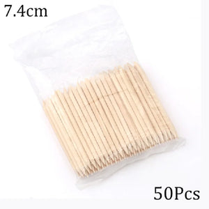 100/50pcs Nail Art Pusher Orange Wood Sticks Cuticle Pusher Remover