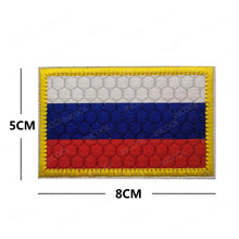Russian Russia Flag Embroidered Patch IR Reflective Patches Appliqued Sticker Strip Glow In Dark