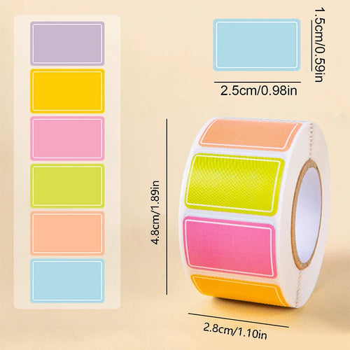 500 Waterproof Colored Labels Stickers Color-Coding Removable Labels