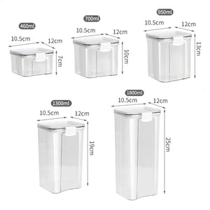 5Pcs Sealed Jars Kitchen Grain Storage Organizer Large Tank Plastic