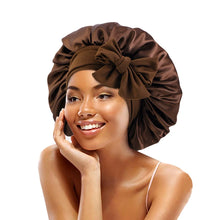 New Satin Solid Sleeping Hat With Stretchy Tie Band Elastic For Women