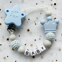 NEW Custom Personalized Name Pacifier Clip Handmade Beech Wooden Chain Silicone Crown Holder Soother Baby Teething Toy Chew Gift