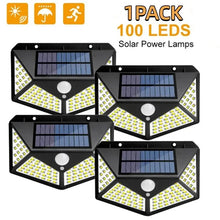 1/2/4/6Pcs 100 LED Wall Lights Outdoor Solar Lamp PIR Motion Sensor