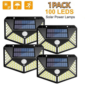1/2/4/6Pcs 100 LED Wall Lights Outdoor Solar Lamp PIR Motion Sensor