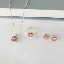 1PC Luxury Cube Jewelry Set, Women's Elegant Necklace, Earrings & Ring