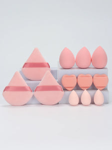 12-Piece All-Purpose Makeup Sponge Set, Made of 3 Loose Powder Puffs,