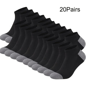 10/20/30pairs Men's Color Block Boat Socks, Fashion Breathable Comfy