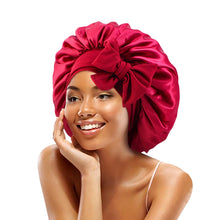 New Satin Solid Sleeping Hat With Stretchy Tie Band Elastic For Women