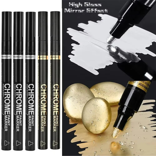 5/1pcs Chrome Pen Marker Mirror Waterproof Paint Repair For Rock