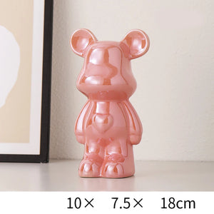Ceramic Cartoon Teddy Bear Figurine Love Bear Ornament Living Room