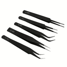 6-Piece ESD Anti-Static Tweezers Set, Precision Stainless Steel Tools