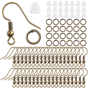 300Pcs Earrings Set Hypoallergenic Earring Hooks Jump Rings Clear