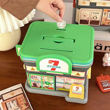 Portable Store Shaped Money Box Plastic Key Lock Cash Box Students