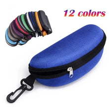 1pc Portable Sunglasses Case Protector Oxford Cloth Hard EVA Zippered