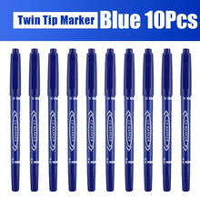 5/10 Pcs Twin Tip Permanent Marker Black/Blue/Red Oil Marker Pen Fine