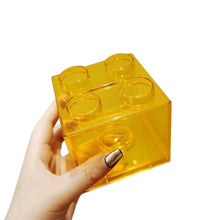 Building Block Toy Storage Box Transparent Plastic Block-Shaped Piggy