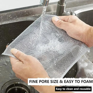 10pcs Magic Dishcloth Silver Wire Cleaning Kitchen Cloth Thickened