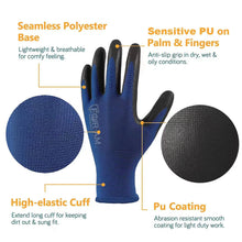 12pairs Ultra-Thin PU Coated Work Gloves,Excellent Grip,Nylon Shell