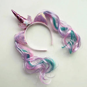 Unicorn Birthday Girl Headband Baby Shower Party Cute Kids Hair Hoop