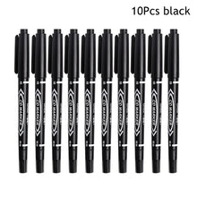 10Pcs/set Double Tip Art Black Blue ink Permanent Paint Marker Pen for