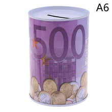 Euro Dollar Money Box Safe Cylinder Piggy Bank Banks For Coins Deposit