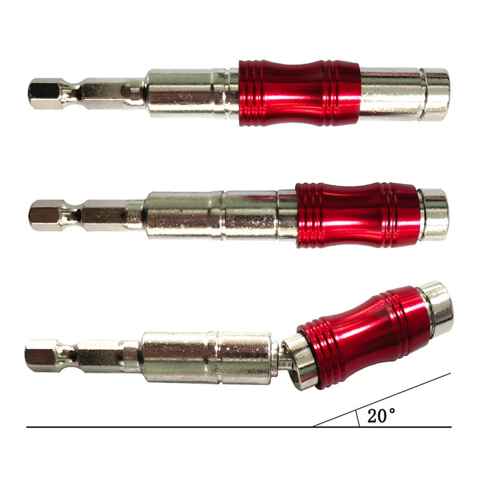 1PC Red Curved Hexagonal Handle Directional Extension Rod Magnetic