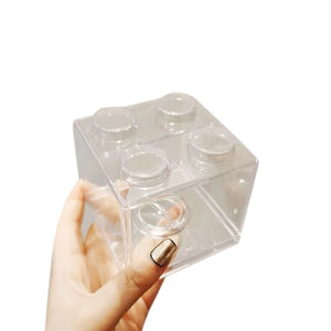 Building Block Toy Storage Box Transparent Plastic Block-Shaped Piggy