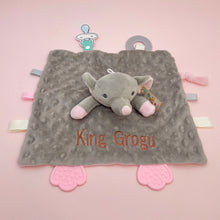 Personalized Baby Security Blanket Teether Plush Stuffed Toy Custom Blanket Comforter Bunny Elephant Soothe Appease Baby Gift