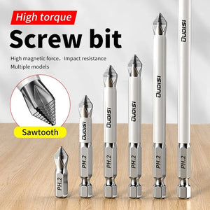 6 PCs Non-Slip Magnetic Cross Head Household Electric Driver Screw Set