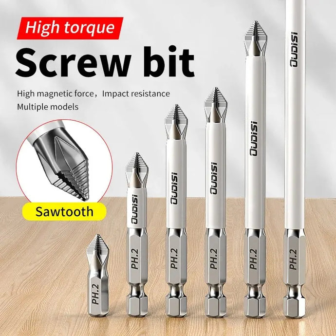 6 PCs Non-Slip Magnetic Cross Head Household Electric Driver Screw Set