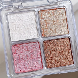 4 Color Face Highlighter Palette Illuminator Palette Natural Glow