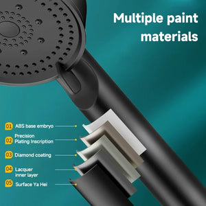 5 Modes Pressure Boost Shower Head Multifunction Adjustable Large
