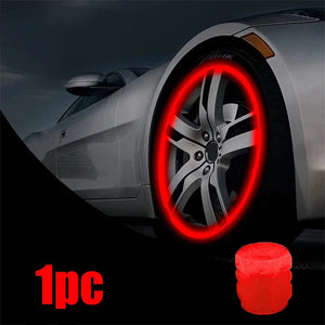 1-20PCS Luminous Car Tire Valve Cap Fluorescent Night Glowing Decor