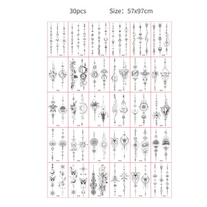 30pcs Temporary Tattoos for Children Unicorn Mermaid Car Fruit Cartoon