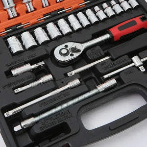 46pcs Ultimate Auto Marine Tool Kit with Socket Wrench Ratchet Set and