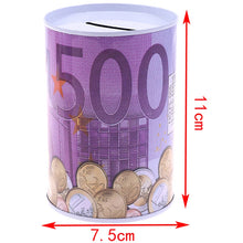 Euro Dollar Money Box Safe Cylinder Piggy Bank Banks For Coins Deposit