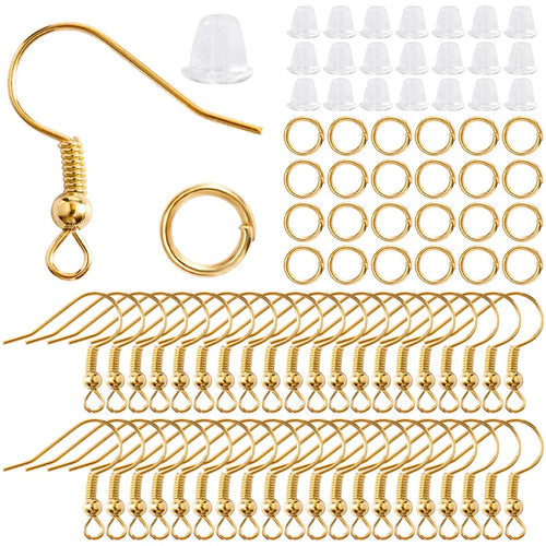 300Pcs Earrings Set Hypoallergenic Earring Hooks Jump Rings Clear