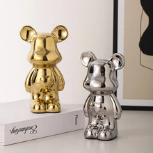 Ceramic Cartoon Teddy Bear Figurine Love Bear Ornament Living Room